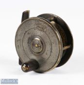 Hardy Alnwick early brass plate wind fly reel, 2 1/2
