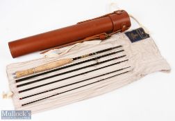 Hardy Graphite Smuggler 7ft 6 Piece Rod line #5, with House of Hardy leather tube and bag, overall
