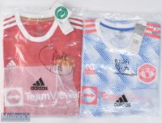 2021/22 Manchester United home and away football shirts (2) Adidas / Teamviewer, both XL, both