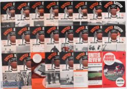 Collection of Manchester Utd homes 1949/50 Stoke City (selotape spine), 1950/51 Arsenal (FAC),