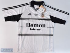 1999/01 Fulham FC home football shirt in white Adidas / Demon Internet, size 46