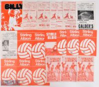 Selection of Stirling Albion home match programmes v 1957/58 Ayr Utd, 1958/59 Brechin City (SLC),