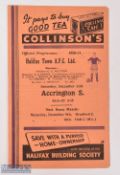 1950/51 Halifax Town v Accrington Stanley Div. 3 (N) match programme 2 December 1950; fair/good. (