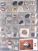 Selection of Workington Town and York Rugby League enamel badges features Young Supporters club,