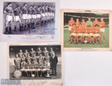 1964/65 Manchester United Division 1 champions b&w team photo with autographs Denis Law, Pat