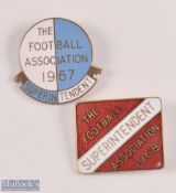1967 + 1968 The FA Association Superintendent Enamel Badges (2)