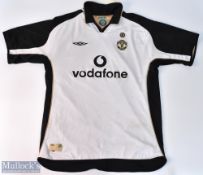 2001/02 Centenary Manchester United reversable away football shirt in gold and white, Umbro /