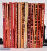 The Manchester United Football Books Nos 1 to 15 but missing No.8 - mostly HB with DJs, mixed