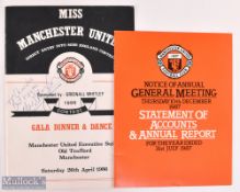 1986 Miss Manchester United (beauty competition) Gala Dinner & Dance programme at the Executive