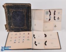 Crest Albums - three albums featuring a large variety of crests cut from letters and documents, each