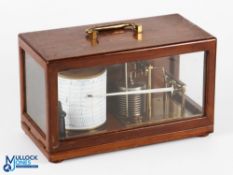 Negretti & Zambra of London Cased Barograph with hinged glazed lid with brass fittings and