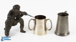 WWI 1914 military tankard for sports in Madras, India and a later 1955 Tankard to a family member