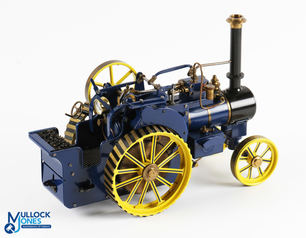 D R Mercer (DRM) Birmingham Scale Live Steam Traction Engine finished in blue and yellow, fitted - Image 2 of 3