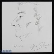 Entertainment - John Gold Original Self Portrait Sketch in pencil and ink dated 91, measures 25x25cm
