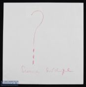 Autograph - Author - Serena Sutcliffe Original Self Portrait Sketch in pencil, measures 25x25cm