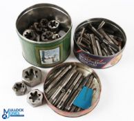 Vintage Engineering Tools a lot of Imperial Reamers - Tap and Dies, with noted makers of Lyndon,