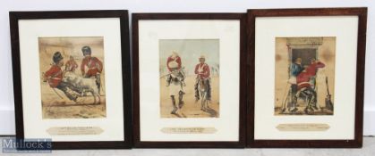 5x Early Humorous Military Prints by Harry Payne of - Welsh Fusiliers, Levee Day St James, One o'