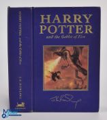 J K Rowling - Harry Potter and the Goblet of Fire 2000, blue cloth boards with illustration to front