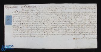 Norfolk - Kenninghall - manorial document on vellum being a surrender of property, dated 1719. Latin