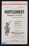 Montgomery Motor Cycles 1930 - fold out to poster size catalogue illustrating and detailing with