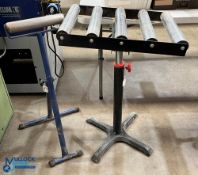 2 x Adjustable Roller Stands, made by Record Power, and a SP, 4 roller stand, and a 1.8m long