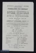Island Of Jersey 1863 - 4 page Opera and Concert Programme for a musical recital at Queens