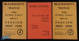 Oswald Mosley Fascism Explained Ten Points of Fascist Folded Booklet, and enrolment, plus 2