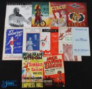 1930-1950 Circus, Ice Skating and Boxing Programmes a collection to include - Buff Bill's Circus,