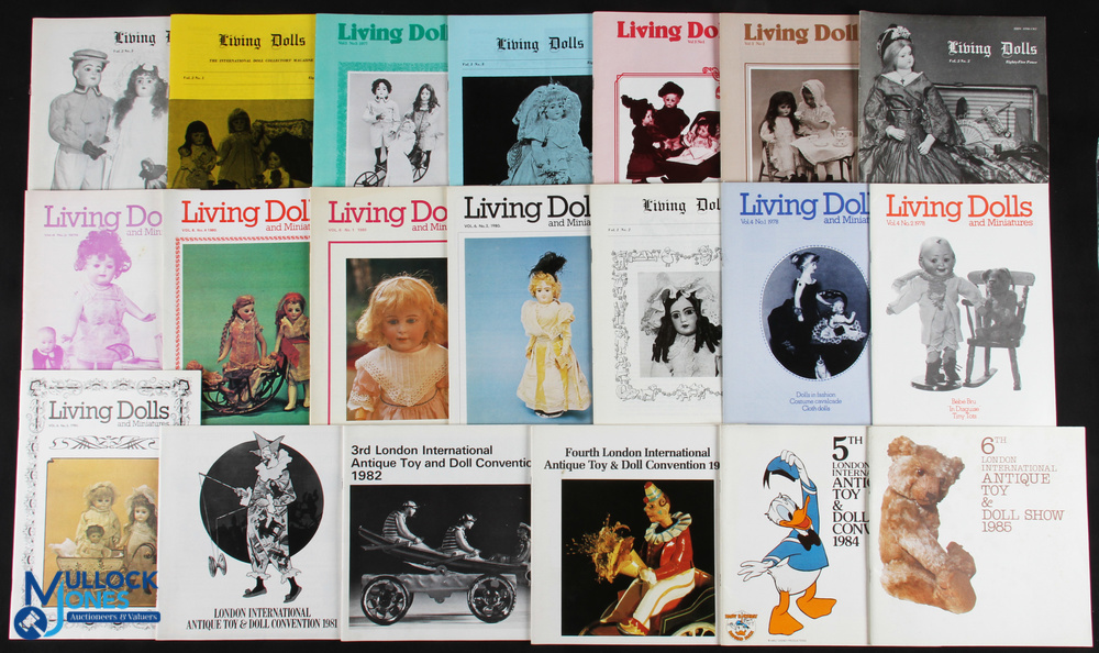1970-1980 Living Dolls magazine and London International Toy and Doll Convention Programmes,