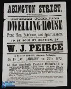 Ephemera - Sales Notice 1872 for various properties in Abingdon Street, Northampton, approx.