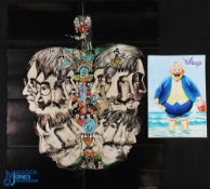 Music - 1971 The Beatles 'Apple Tree' music Poster in black, with heavy folds, tape to reverse in