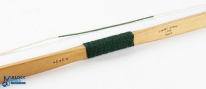 Stuart Homer 2003 Poole Longbow with maker's details, 35 / 29 detailed, measures 183cm approx., with