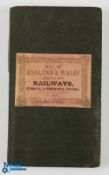 Map of England & Wales with Part of Scotland Showing Mail Coach, Turnpike, Railroads, Canals c1839 -