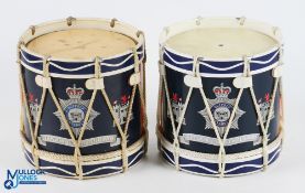 Pair of Suffolk Police Constabulary Ice Buckets in the form of drums, height 17cm