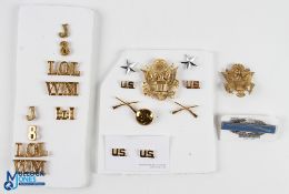 Collection of United States Military Badges including Titles