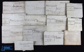 Northamptonshire - Daventry - group of 13 legal documents on vellum or parchment, all 18th c (