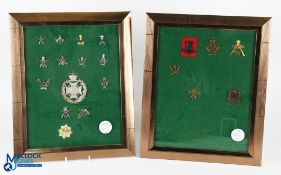 A Collection of Gurkha Restrike Military Army Cap Badges, all mounted and framed