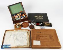 Collection Of Sewing Needlework Items, with noted contents of a sliver hallmarked Charles Horner