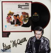 Entertainment - The Cincinnati Kid signed record display featuring Steve McQueen, Tuesday Weld, Kari