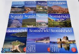 2011-2021 a run of 11 Scottish Field Calendars, all unused