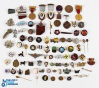 Large quantity of Badges including Enamel Examples (80+) including Civil Defence, Salvation Army and