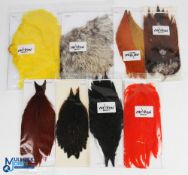 Cheveron Hackles Devon - 8 assorted dyed saddles (8)