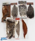 A collection of Whiting capes as follows: K F Odams Leicester C clamp Silver Furnace rooster saddle;