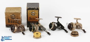 3x J W Young Ambidex Casting Reels features a Mark Six with maker's card box, a Youngs Ambidex No1