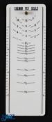 Ivorine salmon hook scale with brass stud, sizes from measure 12 to 10/0, 4