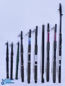 Group of 9x Telescopic Fishing Rods - inc Shakespeare XK4000 with 8x other unbranded and a 2m