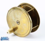 Chas Farlow, Maker, 191 The Strand, London, brass plate wind salmon fly reel, 4.75