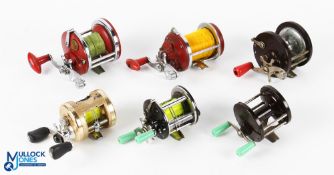 6x Assorted Multiplier Reels - including Intrepid Fastback, Morritt Intrepid Sea Strike, Penn Peer