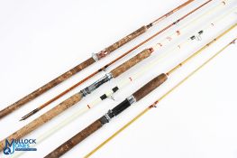 A collection of spinning rods, all with no bags: Forshaws Liverpool Courier solid glass boat rod, 9'