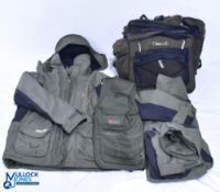 A collection of clothing, made up of: Prologic winter jacket, large, looks unworn; Prologic winter